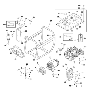Main Unit (80030038) Diagram and Parts List for 030595-02  Briggs and Stratton Generator